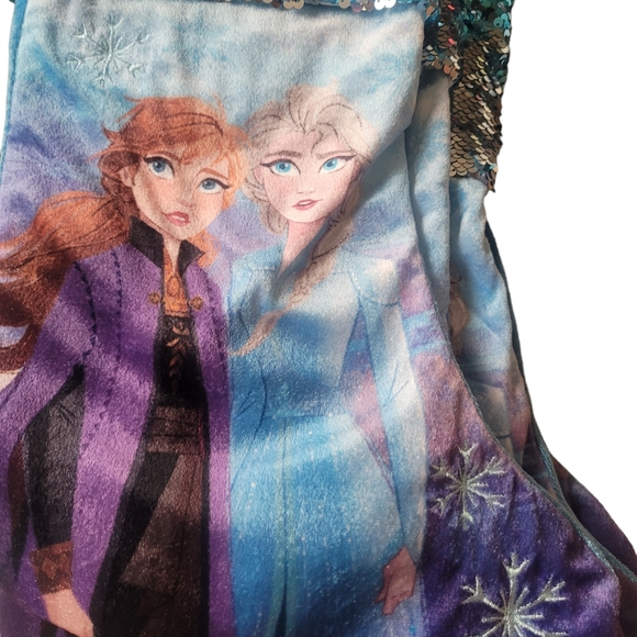 Disney Frozen II Elsa Flip Sequins Christmas 15” Stocking - New With Tags - Picture 2 of 7